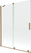 Mexen Velar parawan nawannowy 2-skrzydłowy rozsuwany 140 x 150 cm, transparent, miedź szczotkowana - 896-140-000-01-65