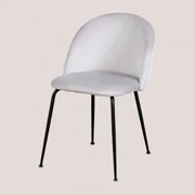 Krzesło Jadalniane Z Aksamitu Kana Design Perłowoszary & Negro - Sklum