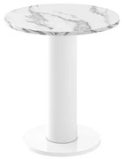 Stolik kawowy SOLO MINI ⌀60 biały marmur połysk/biały HUBERTUS
