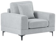 Fotel z teksturowanej tkaniny jasnoszary JAMOLO