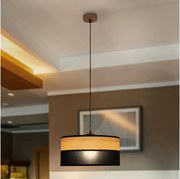 Lampa wisząca na lince ALBA 1xE27/15W/230V, średnica 45 cm, czarna/brązowa