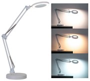 Brilagi - LED lampa stołowa z lupą, 12W, 5V, 3000/4200/6000K, biała