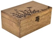 InDecor Pudełko z drewna mango Łąka, 26 x 16 x 11 cm, L