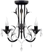 Czarny żyrandol świecznikowy w stylu retro z kryształkami - E994 Z8-F49
