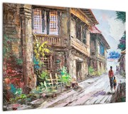 Obraz filipińskiej wioski, Azja (70x50 cm)