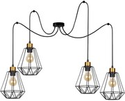 Metalowa czarna lampa druciana typu pająk D7-N63