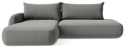 Szary rozkładany narożnik (lewostronny/z szezlongiem) Hale – Makamii
