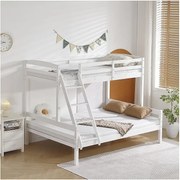 Drewniane łóżko piętrowe dla dzieci "Léa" - białe