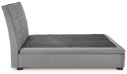 DELIA 2 łóżko 160x200 - popiel szary (prostokąty) kontynentalne, pojemnik