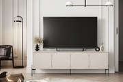Szafka RTV czterodrzwiowa Sonatia na metalowych nogach 200 cm - kaszmir