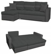 Narożnik Figo rozkładany z funkcją spania rogówka Family Meble szaro szary