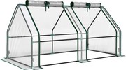 Outsunny Szklarnia z oknem na zamek błyskawiczny, mrozoodporna szklarnia foliowa ze stali 180 x 90 x 90 cm przezroczysta | Aosom PL
