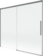 Mexen Rox parawan nawannowy 2-skrzydłowy rozsuwany 180 x 150 cm, transparent, gun metal - 8C9-180-001-95-00