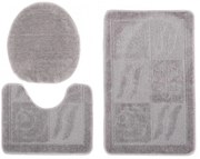 Antypoślizgowy komplet popielatych dywaników do łazienki N3-M20