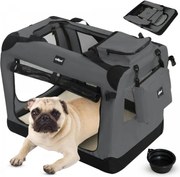 Leopet Skrzynia transportowa dla psów, S antracytowa