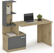 Biurko nowoczesne z regałem grafit + dąb artisan Z0-T95