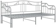 Szare rozkładane łóżko metalowe 90x200 cm N7-Z22
