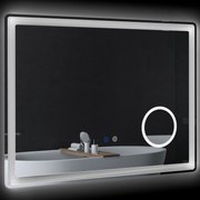 kleankin LED Lustrzko łazienkowe z 3x powiększeniem Oświetlenie 80x3 8x60cm Białe | Aosom PL