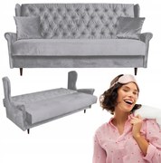 Sofa z funkcją spania WELUR wersalka 3 osobowa szara GAJA Family Meble