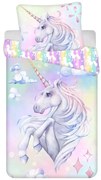 Bawełniana pościel dziecięca jednoosobowa 140x200 cm Unicorn "Pastel Rainbow" – Jerry Fabrics