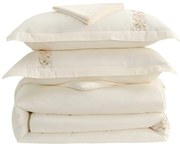 Kremowa pościel jednoosobowa z satyny bawełnianej z prześcieradłem/6-częściowa 140x200 cm Maison Bloom – Mila Home Luxury