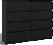 Komoda Malwa M8/120 | Czarny | 8 Szuflad | 120x40x97 cm | 8 Szuflad