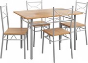 Zestaw jadalniany PAUL, 5 części, naturalny brąz Casaria