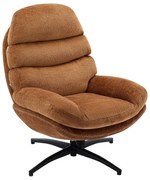 Fotel obrotowy z terakotową tapicerką - LIZUTA