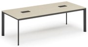 Stół konferencyjny PRIMO INVITATION, 240x120 cm, brzoza + 2x port blatowy TYP I, czarny