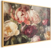 Plakat Piwonie 30x21 cm z ramą złotą bez marginesu ARTGEIST B