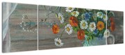 Obraz - Kwiaty polne, obraz olejny (170x50 cm)