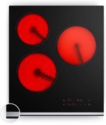 Klarstein VeroSteel 45cm Płyta szklano-ceramiczna 3 Strefy gotowania Czarny