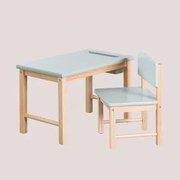 Zestaw Stół I Krzesło Z Drewna Dakota Kids Celadón - Sklum