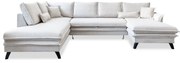 Jasnobeżowa rozkładana sofa w kształcie litery "U" Miuform Charming Charlie, lewostronna