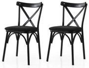 Zestaw krzeseł do jadalni Ekol Black and Black, 2szt.