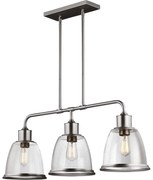Feiss FE-HOBSON-3P-SN - Żyrandol na drążku HOBSON 3xE27/60W/230V