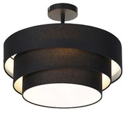 Nowoczesna lampa sufitowa czarna 45 cm 3-światła - Drum Trio Nowoczesny Oswietlenie wewnetrzne