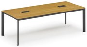 Stół konferencyjny PRIMO INVITATION, 240x120 cm, buk + 2x port blatowy TYP VI, czarny