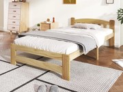 Łóżko pojedyncze 90x200cm rama drewniana - Naturalne