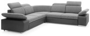 Narożnik z funkcją spania DAKOTA I szary/grafitowy prawy/lewy PIASKI Meble
