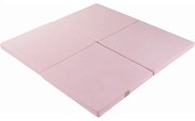Mata Do Zabawy 120x120cm Dla Dziecka Kwadratowa Składana, Welurowa, Jasnoróżowa - Meowbaby®