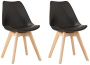Zestaw 2 czarnych krzeseł do jadalni BALI MARK