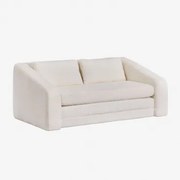 Sofa Rozkładana Dwuosobowa Z Tkaniny Bouclé Dalila Tkanina Bouclé W Kolorze Złamanej Bieli - Sklum