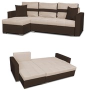 Narożnik Figo rozkładany z funkcją spania rogówka Family Meble biało szary