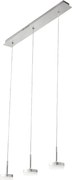 Lampa wisząca Fabas Luce Dunk z 3 źródłami światła - 24 W, ściemnialna dioda LED - szczotkowane aluminium, konstrukcja liniowa