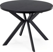 Stół Okrągły Rozkładany LUKAS 100-250 cm Czarny Nowoczesny Loft