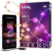 Twinkly TWKH100RGB-T - LED RGB Ściemnialny łańcuch bożonarodzeniowy 100xLED 8 m USB Wi-Fi