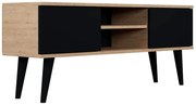 Nowoczesna szafka RTV dąb artisan + czarny D5-L61