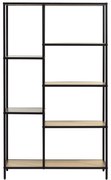 Czarny/w naturalnym kolorze regał w dekorze dębu 80x146x35 cm Altino – Unique Furniture