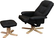 Fotel relaksacyjny H56 z podnóżkiem, czarny